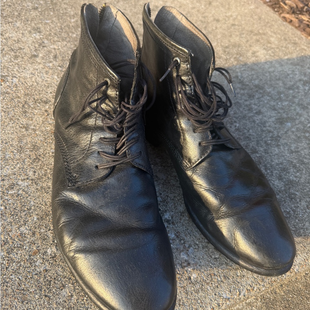 Diesel Black Leather Lace-Up Zip Boots Men’s Size 11